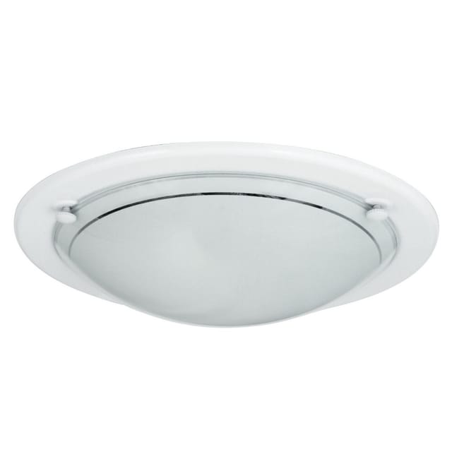 Glas Deckenleuchte 28,5 Cm E27 1x60w Weiß Rund Ufo 5101 Rabalux