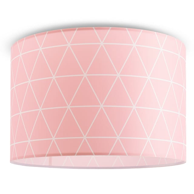Deckenlampe Pendelleuchte Wohnzimmer Schlafzimmer Hängelampe Skandi Rauten E27 Pink (ø38cm), Deckenleuchte - Weiß - Paco Home