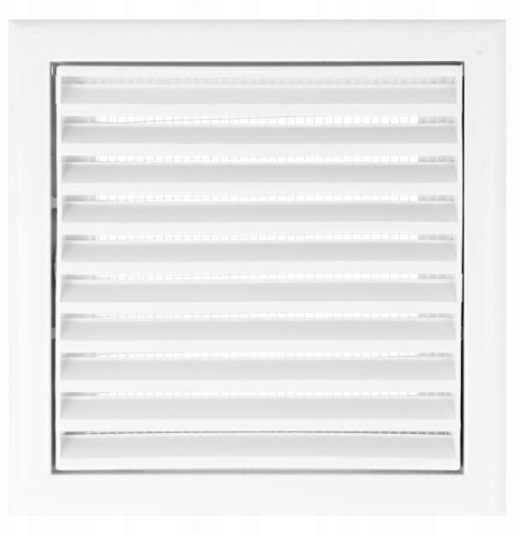 Lüftungsgitter Mw100ark – Verstellbares Lüftungsgitter 154 X 154 Mm Mit Drahtgeflecht Und Rundem Flansch 100 Mm, Weiß