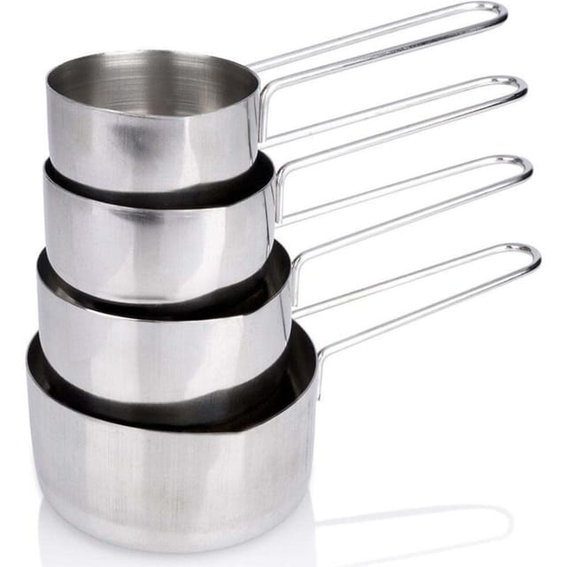 Four Stainless Steel Kitchen Measures - Perfect For Measuring