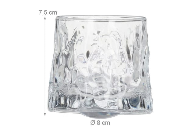 Whisky Gläser, 12er Set, 3 Verschiedene Schliffe, 150 Ml, Tumbler, Wackelgläser, Hxd: 7,5 X 8 Cm, Transparent - Relaxdays