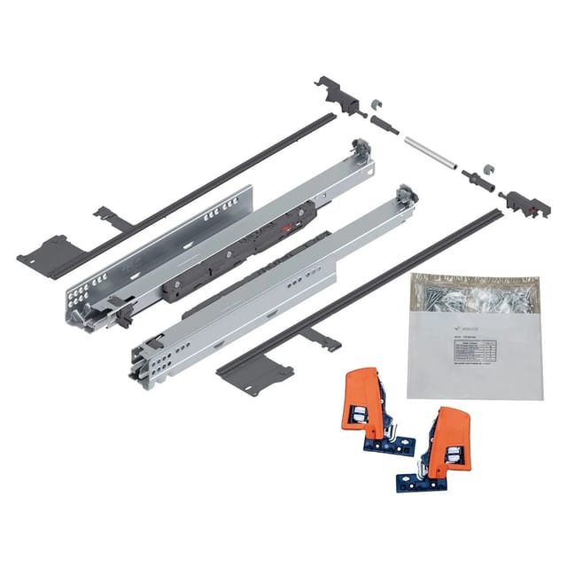 Blum Movento Blumotion S 760h Schubladenschienen, 400mm Vollauszug 40kg, 1 Paar Inkl. Kupplung Und Seitenstabilisierungs-set