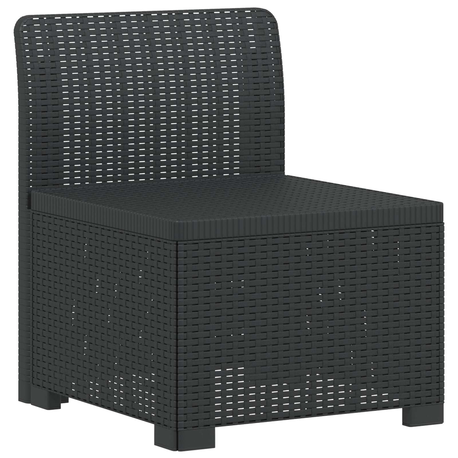 1-sitzer Garten-sofa Rattan-look Pp Anthrazit Vidaxl
