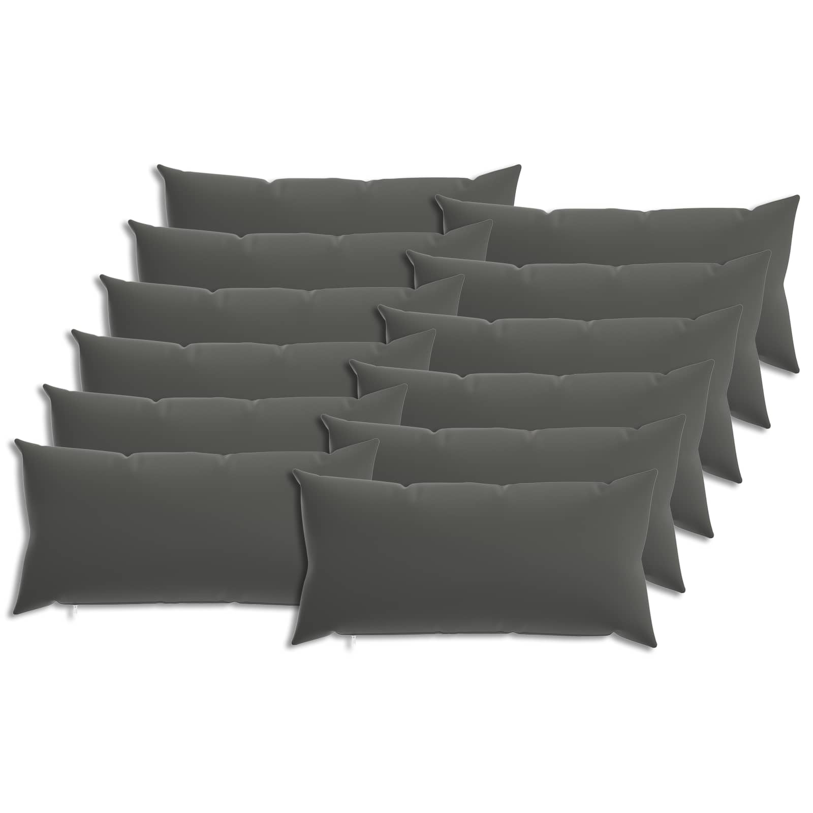 Kissen Mit Kissen Heerlen 12 Stk. Anthrazit Polyester Vidaxl