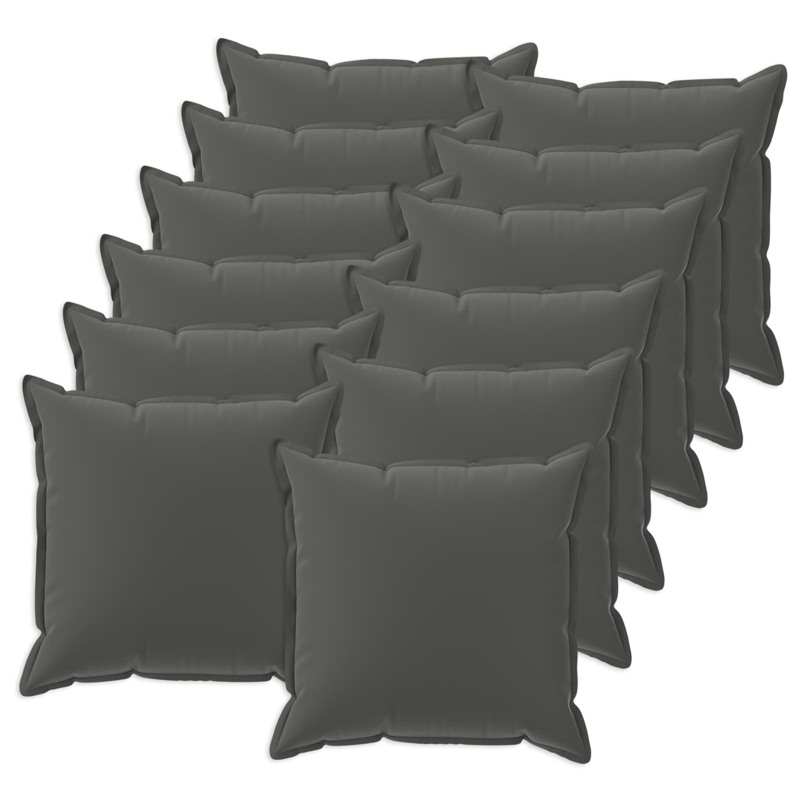Kissen Mit Kissen Houten 12 Stk. Anthrazit Polyester Vidaxl