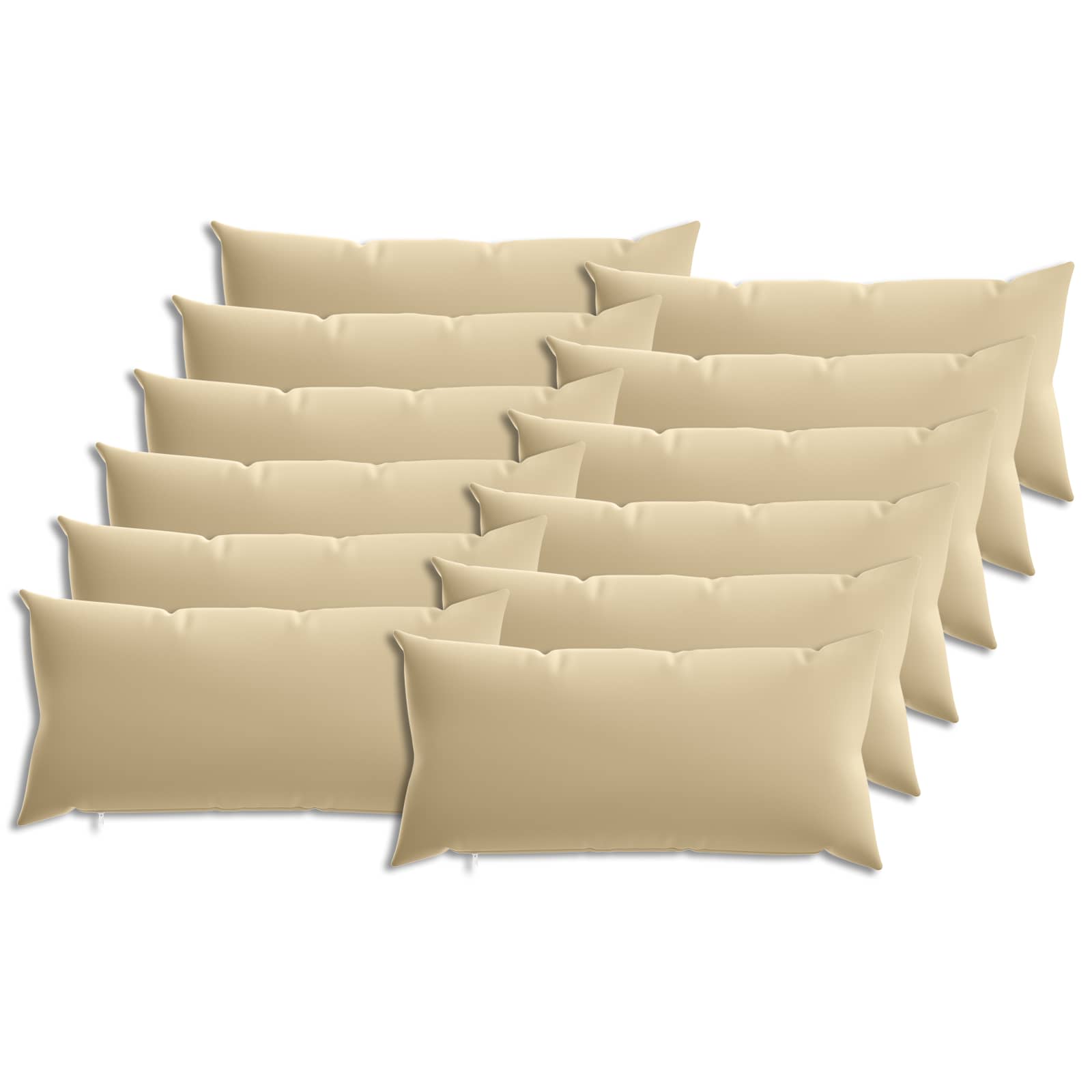 Kissen Mit Kissen Heerlen 12 Stk. Beige Polyester Vidaxl