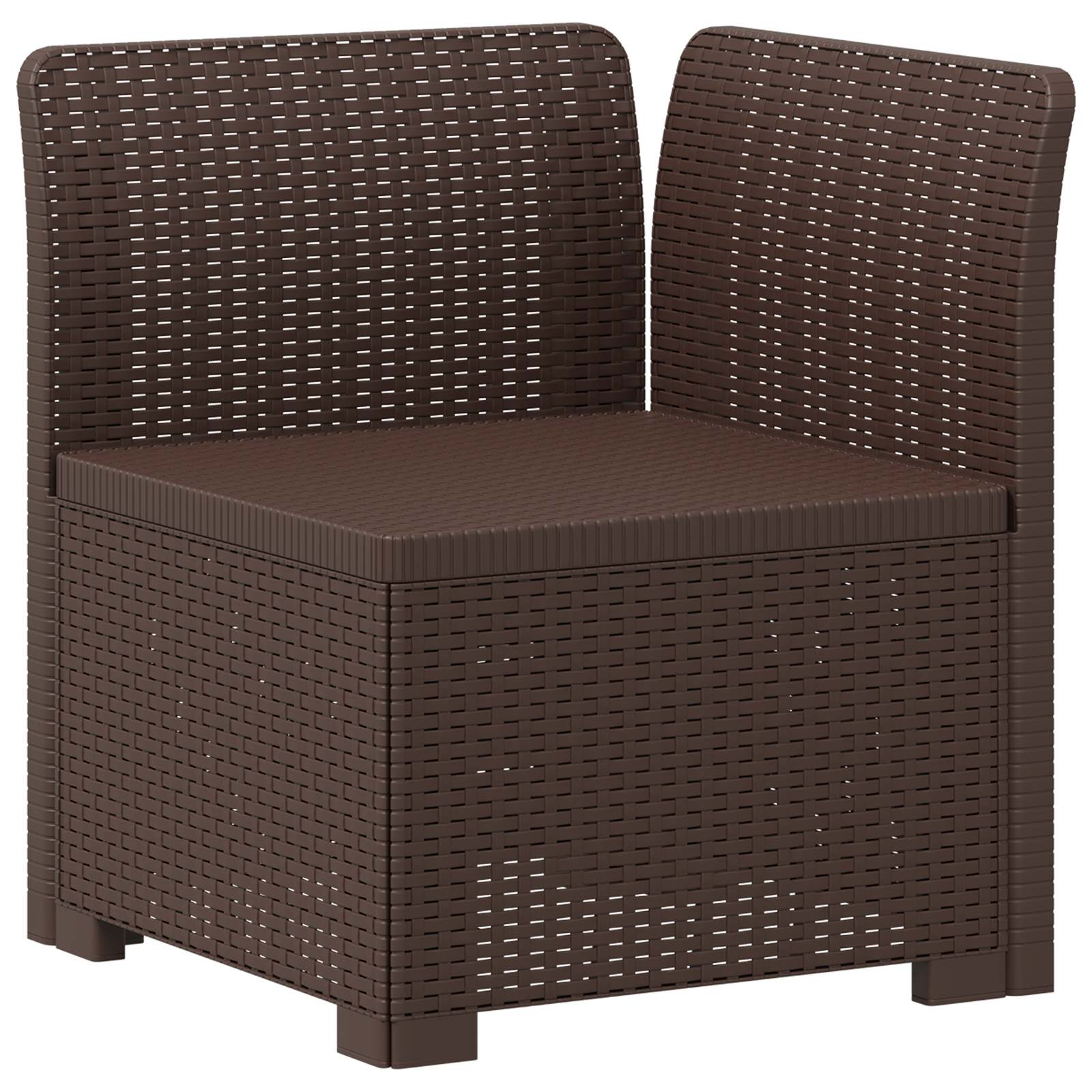 1-sitzer Garten-sofa Rattan-look Pp Braun Vidaxl
