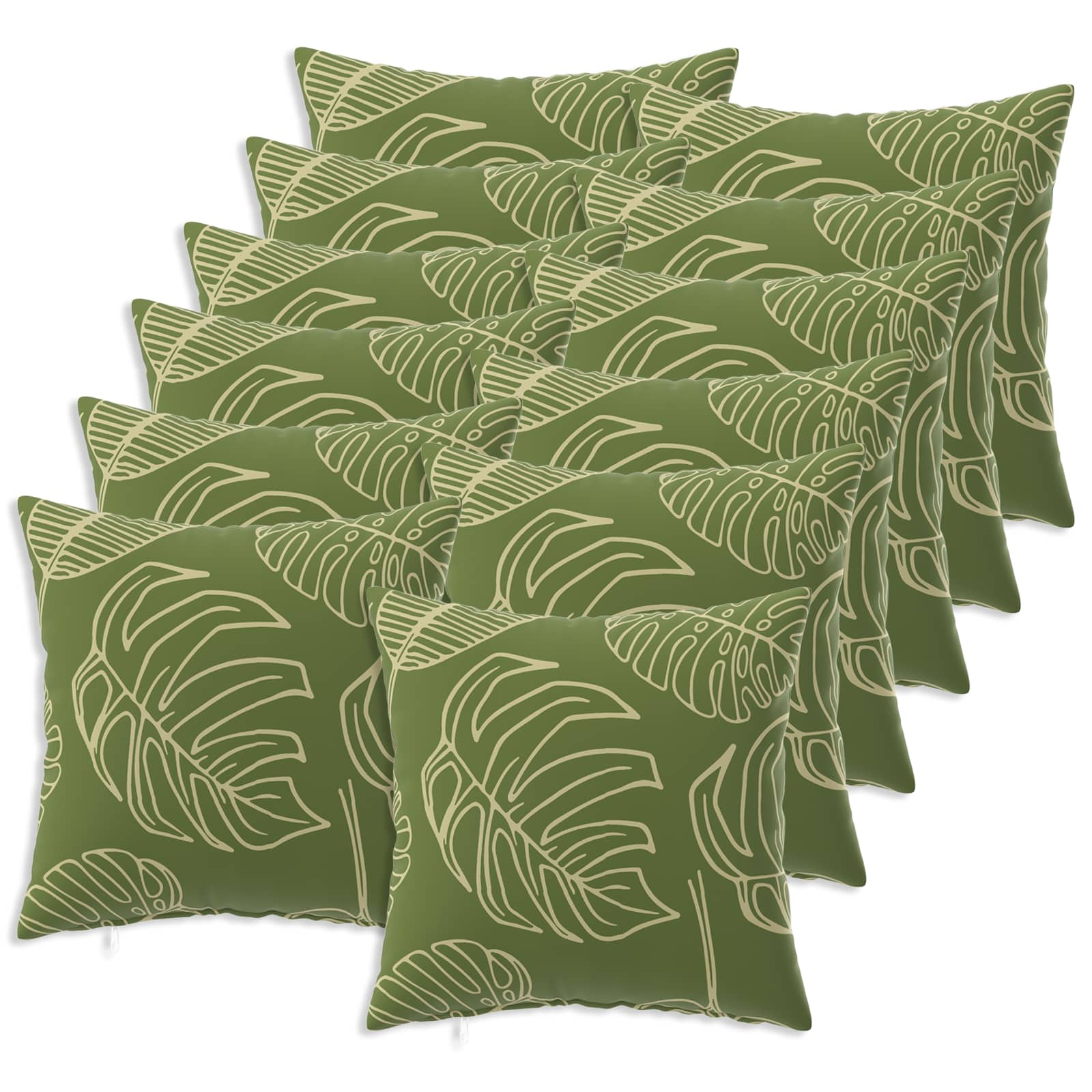 Kissen Mit Kissen Heerlen 12 Stk. Blattdesign Polyester Vidaxl