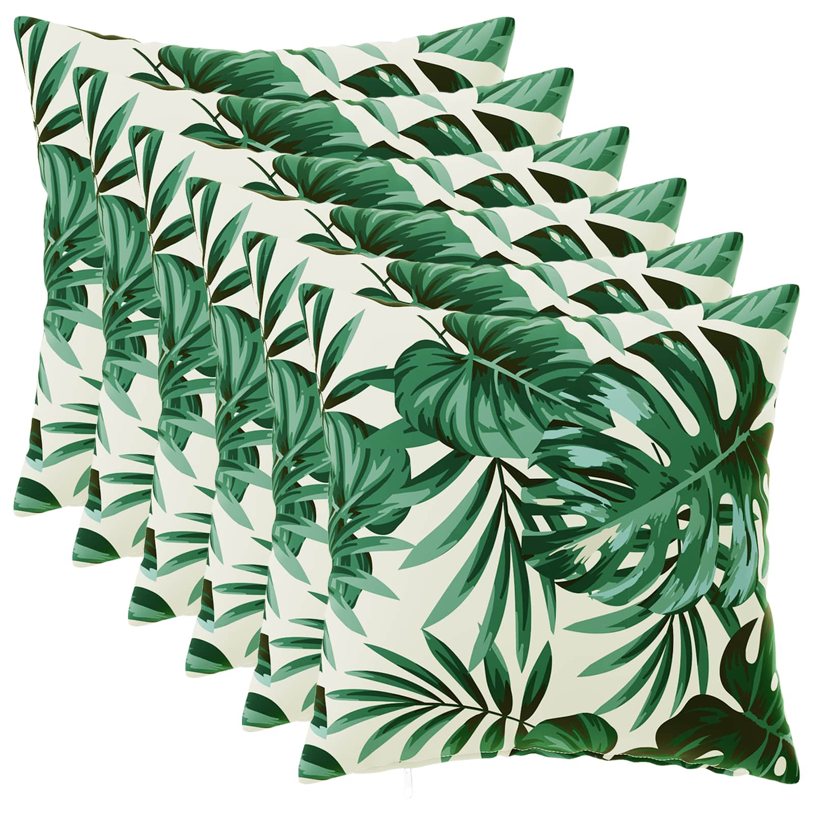 Kissen Mit Kissen Heerlen 6 Stk. Blattmuster Polyester Vidaxl