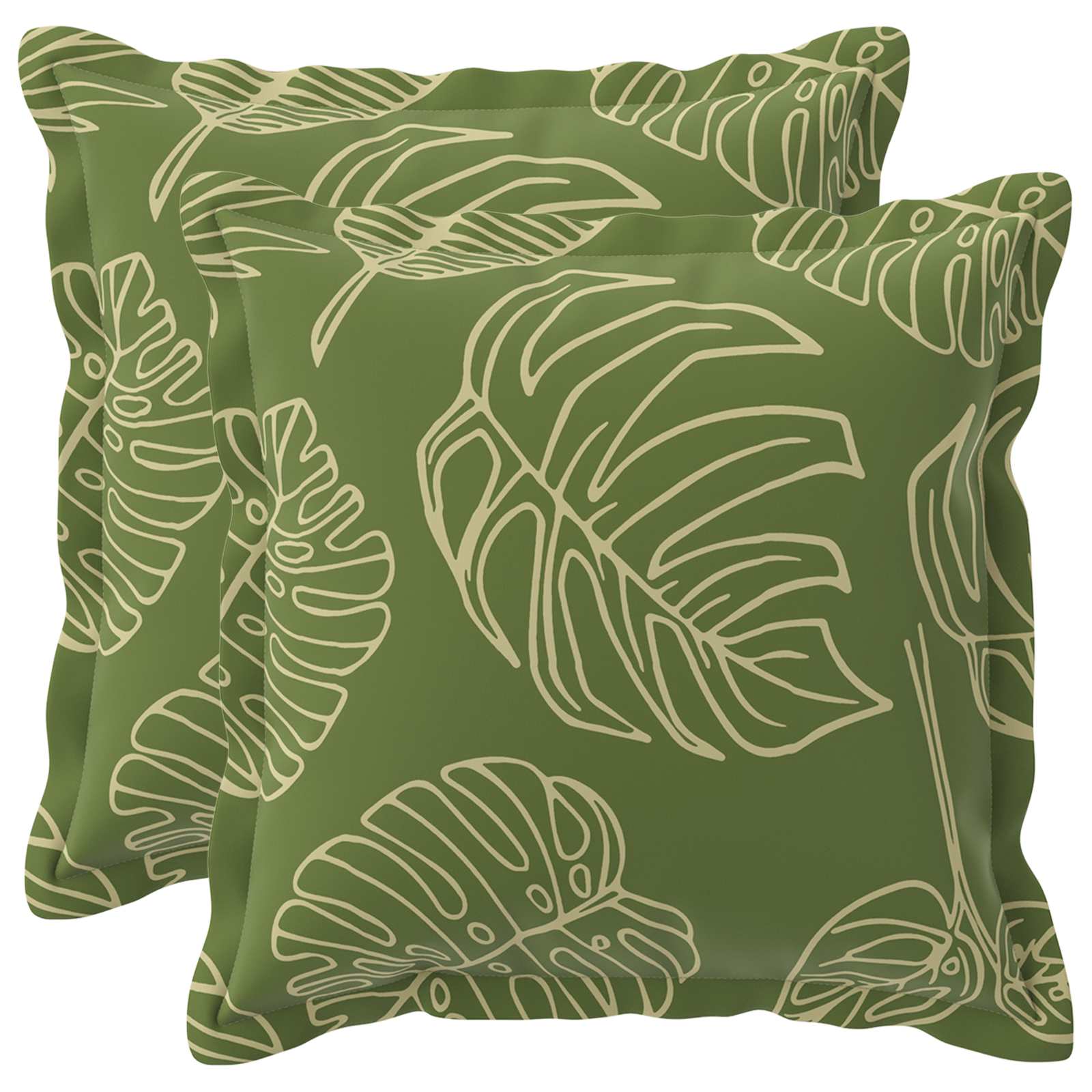 Kissen Blatt Mit Kissen Houten 2 Stk. Blattdesign Polyester Vidaxl