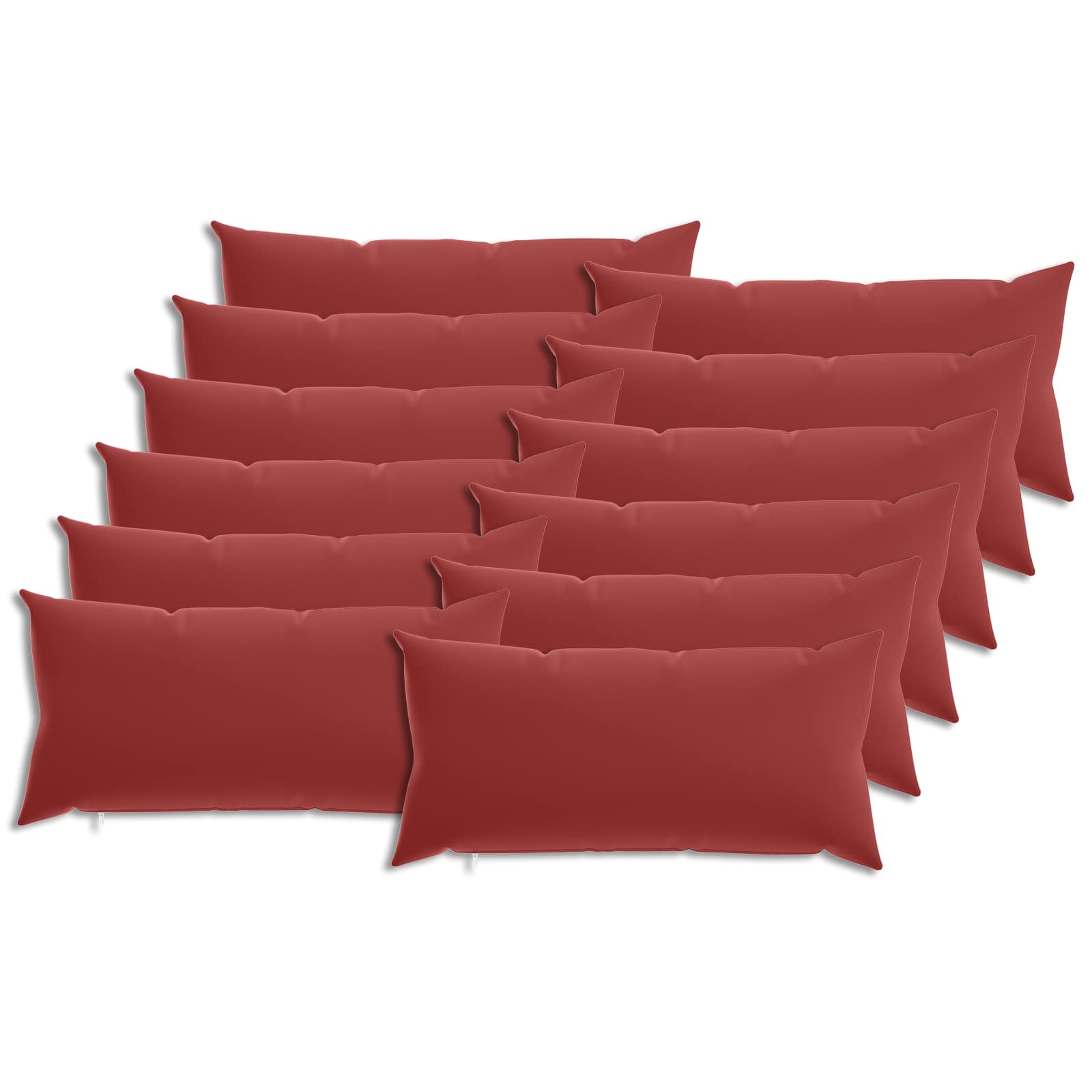 Kissen Mit Kissen Heerlen 12 Stk. Weinrot Polyester Vidaxl