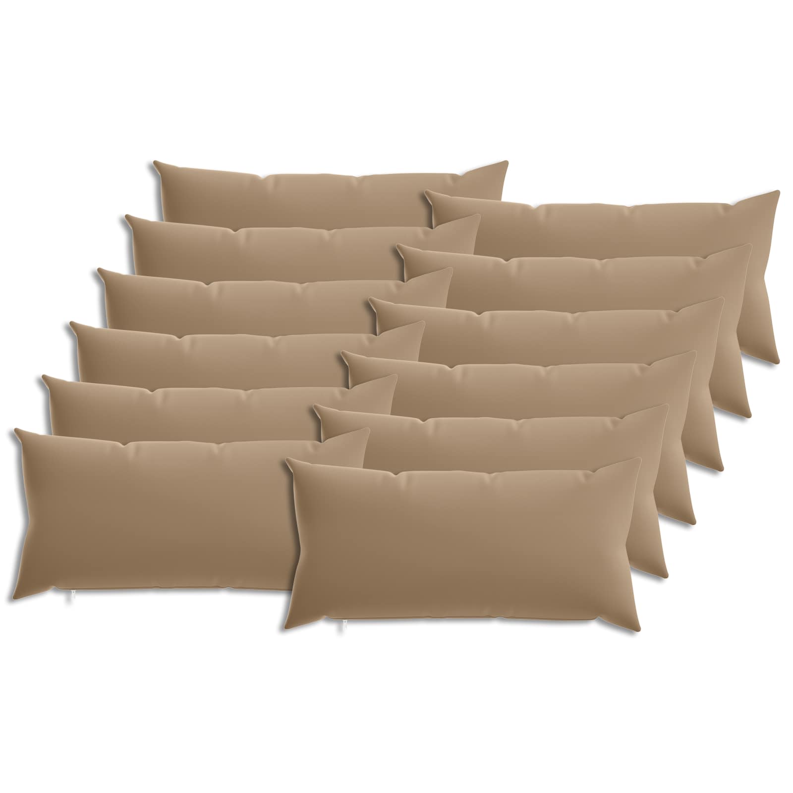 Kissen Mit Kissen Heerlen 12 Stk. Taupe Polyester Vidaxl