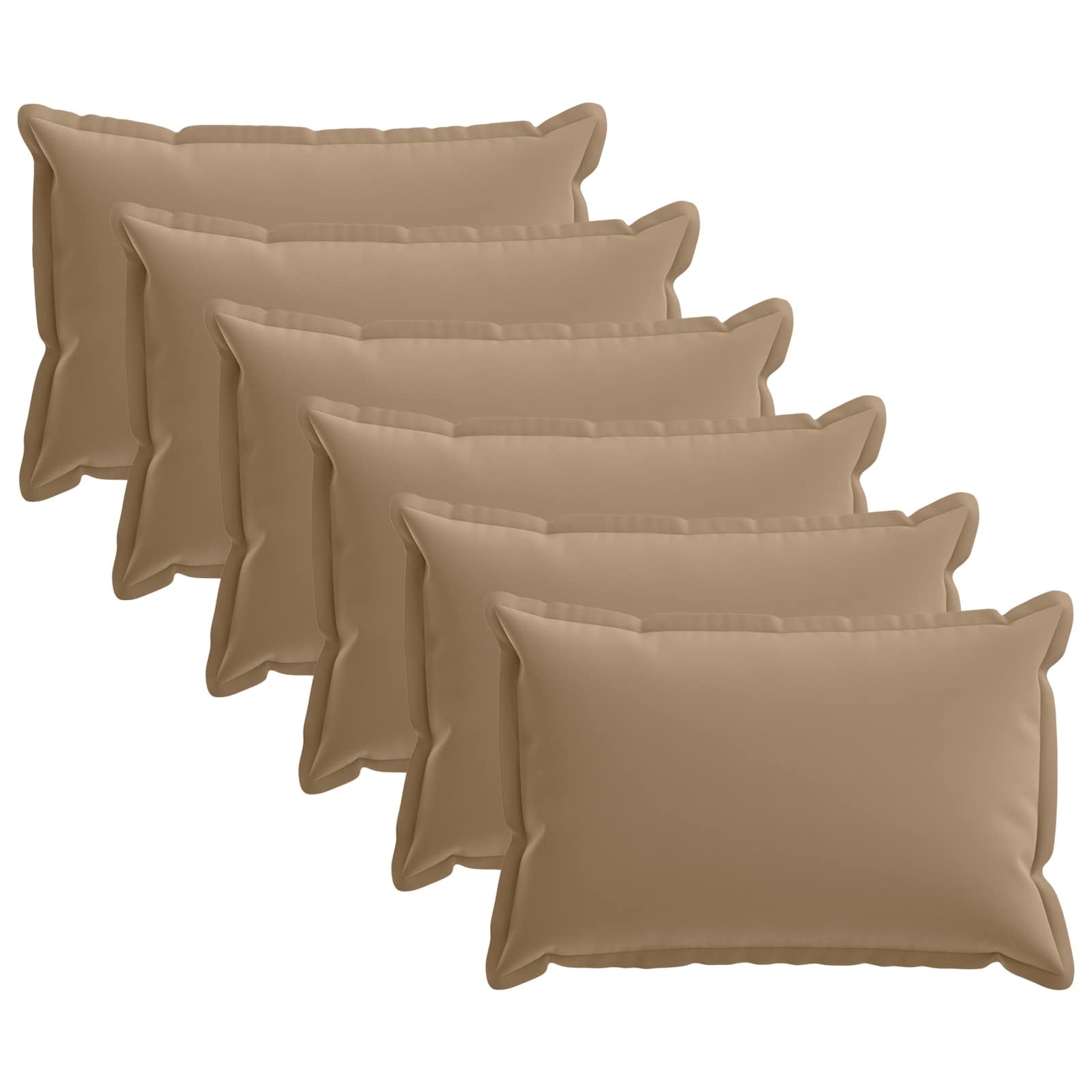 Kissen Mit Kissen Houten 6 Stk. Taupe Polyester Vidaxl