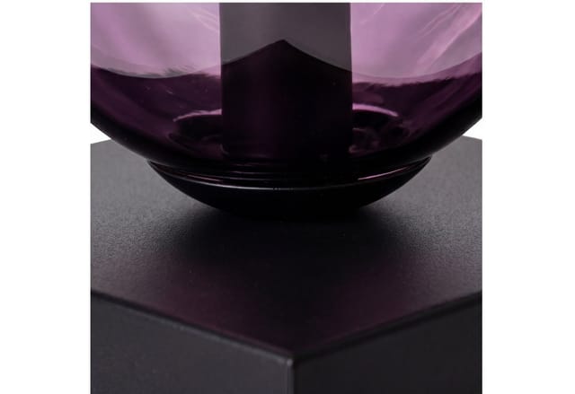 Tischlampe Aluminium Glas 17,5 Cm Hoch Schwarz Lila E14 Modern Tischleuchte