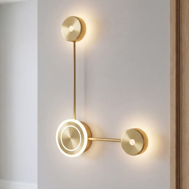 Led Wandleuchte Aluminium 3000 K Warmweiß 560 Lm 44 Cm Hoch In Gold Modern