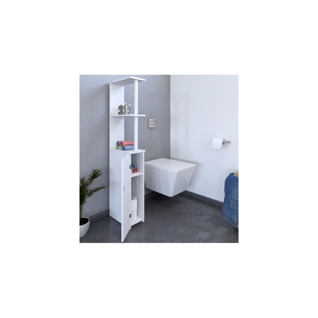 Toilettenmöbel Siberia 1 Tür - 2 Nischen / Weiß/ 15x30x119