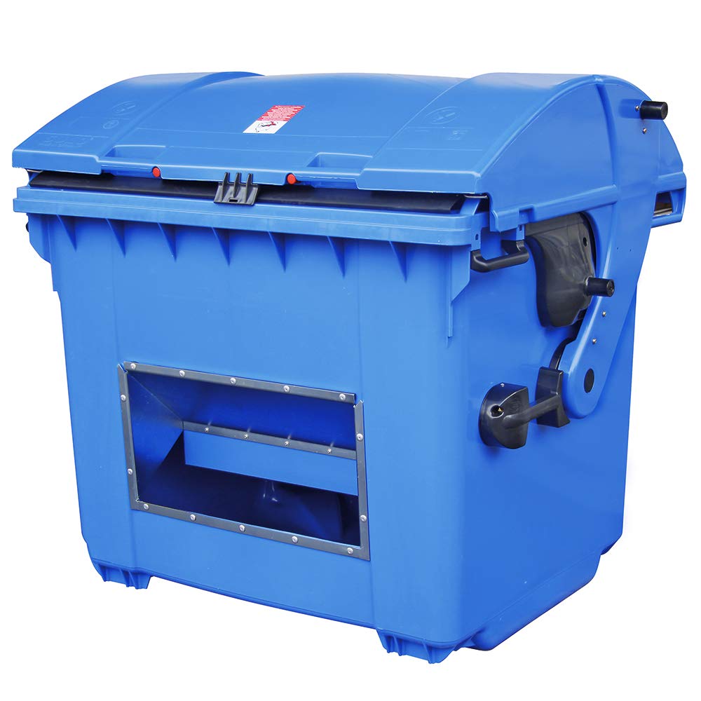 Brb Streugutbehälter 1100 Liter, Blau, Hdpe Kunststoff, Mit Runddeckel, Bxtxh 1365x1060x1150 Mm, Aufnahme Für Kammschüttung