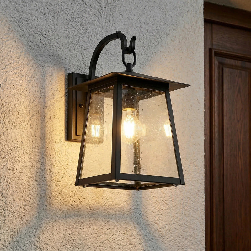 [gebraucht] B-ware Leuchte Außenwandleuchte Laterne Lindby Lucande Schwarz Aluminium Glas365