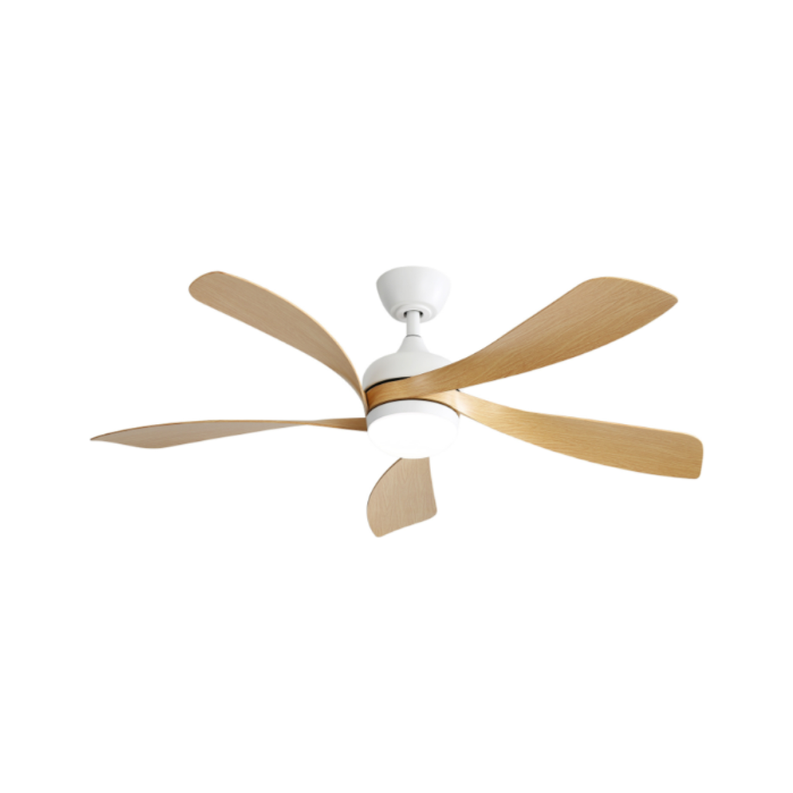 Deckenventilator Mit Led-beleuchtung 132cm, Reversibler Dc-motor, Fernbedienung, 5 Abs-flügel, Modern, Weiß