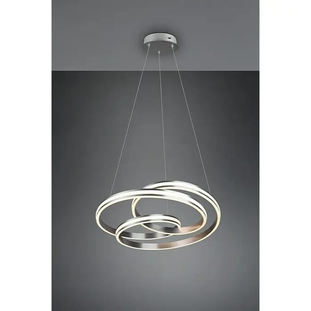 Moderner Vortex Kronleuchter Yara Nickel Led Dimmer Trio Beleuchtung