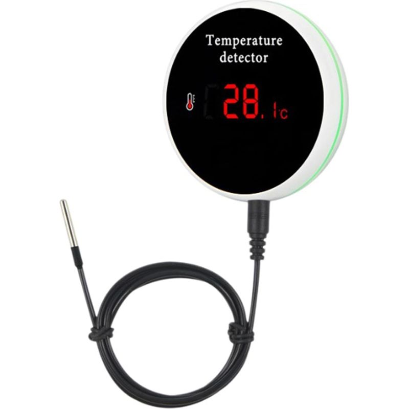 Tuya Smart Home Wifi Sensor De Température Temperature Alarme Digitales Thermometer Für Raumwasser Piscine Thermostat Alarme Nursery Fermentierung Tierzucht Digital Screen Eu Stecker