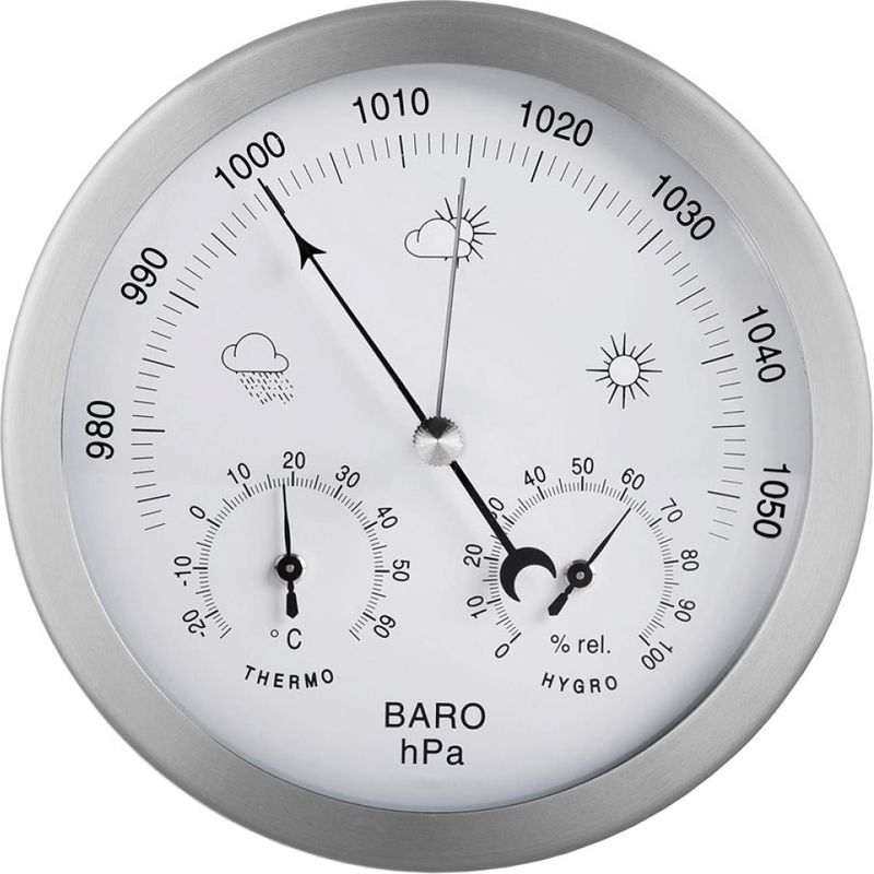 In Weather Station For Indoor And Outdoor Use Diameter Barometer Thermometer Hygrometer 13cm