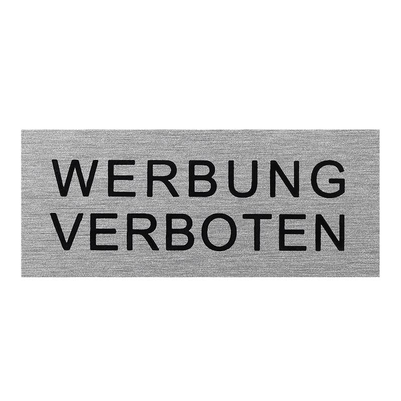 Aluminium T Rschild Werbung Verboten 60x25mm