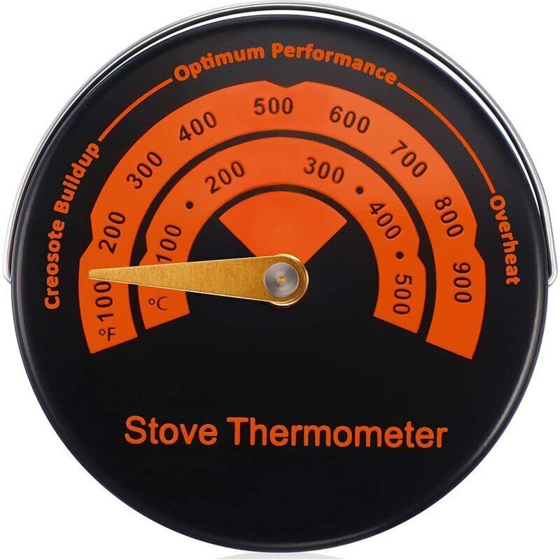 Thermomètre Pour Ventilateur De Cheminée Magnetic Stove Thermometer, Oven Temperature Meter For Logs And Wood For Fireplace-pr