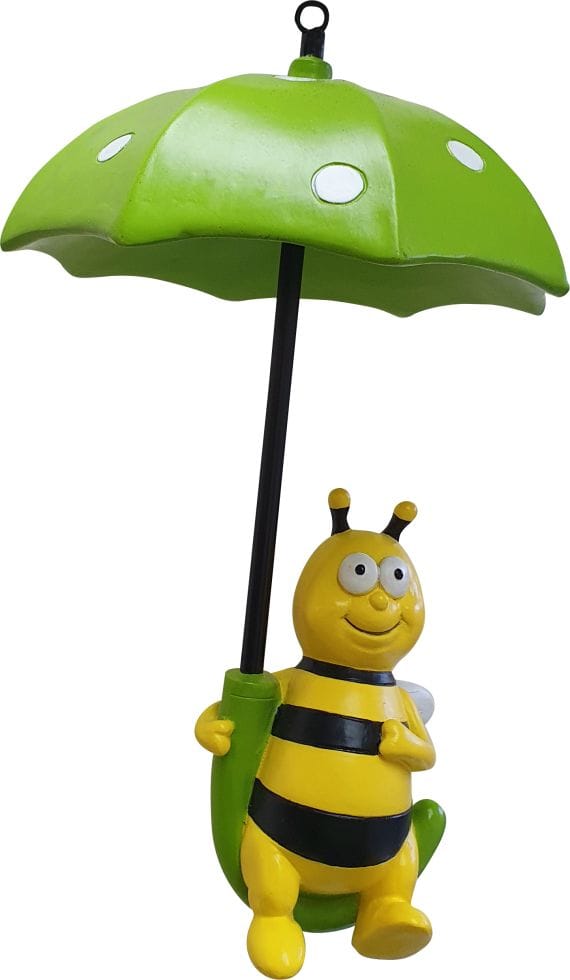 Fd - Figurendiscounter Biene Regenschirm 23x15x15cm Polyresin Wetterfest Dekofigur