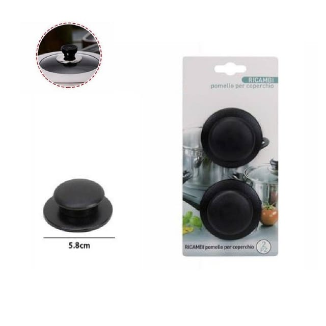 Trade Shop Traesio - Trade Shop - Set Mit 2 Knöpfen Für Deckel Universal Ersatzteile Töpfe Pfannen Griffe 66373 -