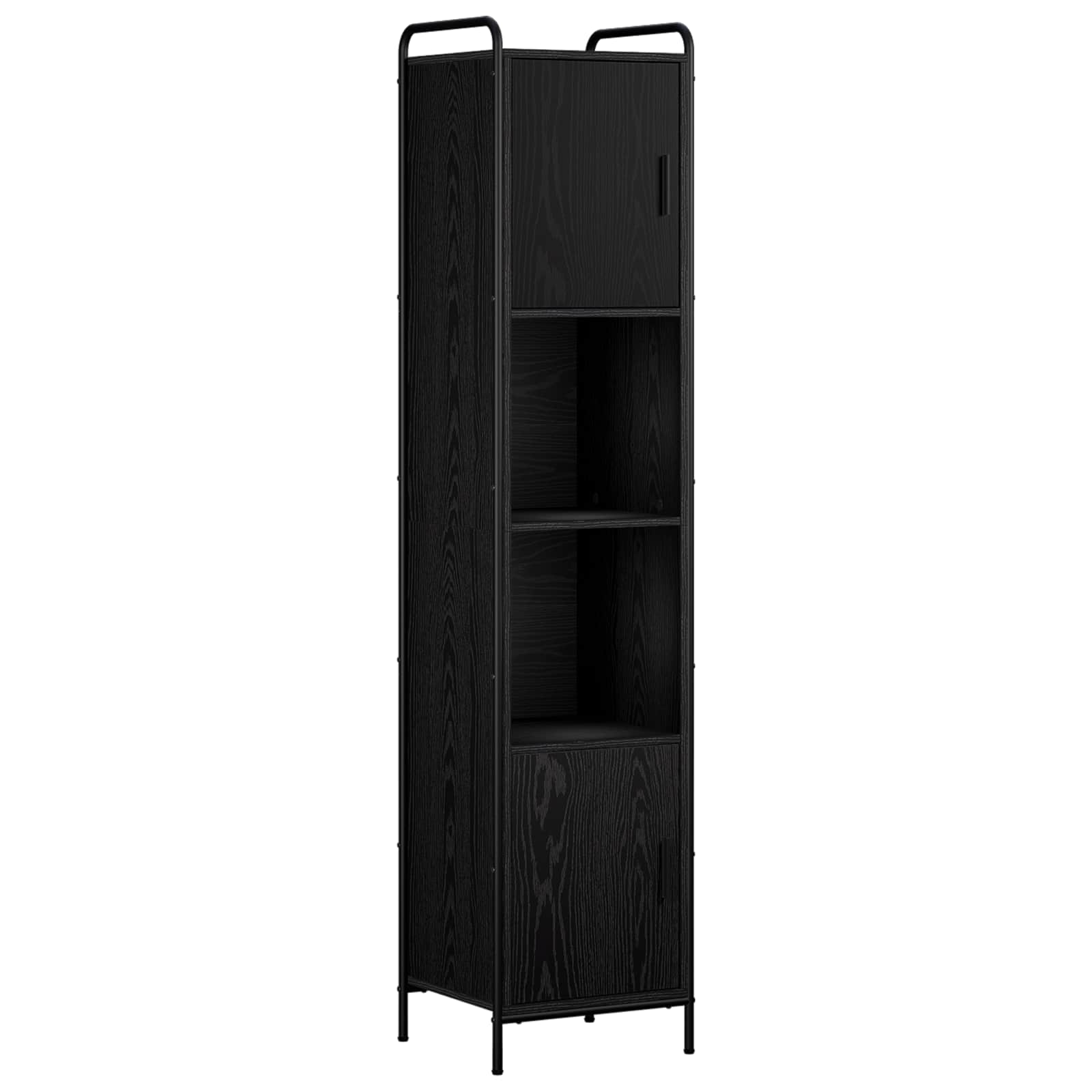 Badezimmerschrank Schwarz Eichen-optik 46 X 36 X 181 Cm Vidaxl