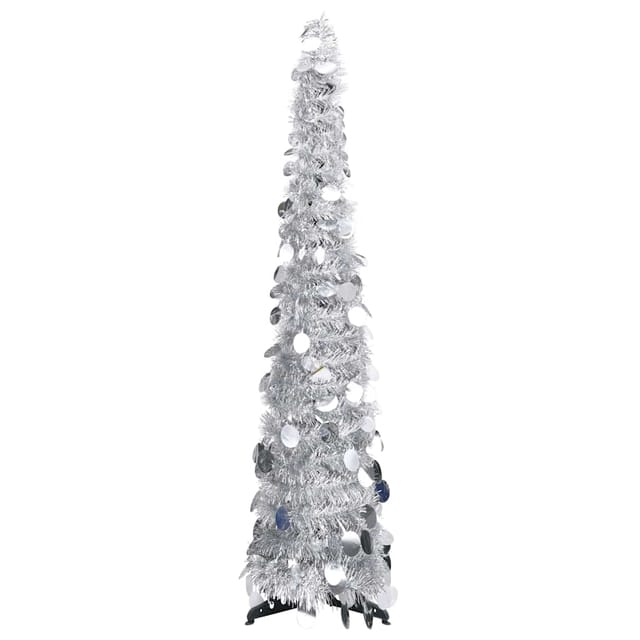 Vidaxl Künstlicher Pop-up-weihnachtsbaum Silber 120 Cm Pet