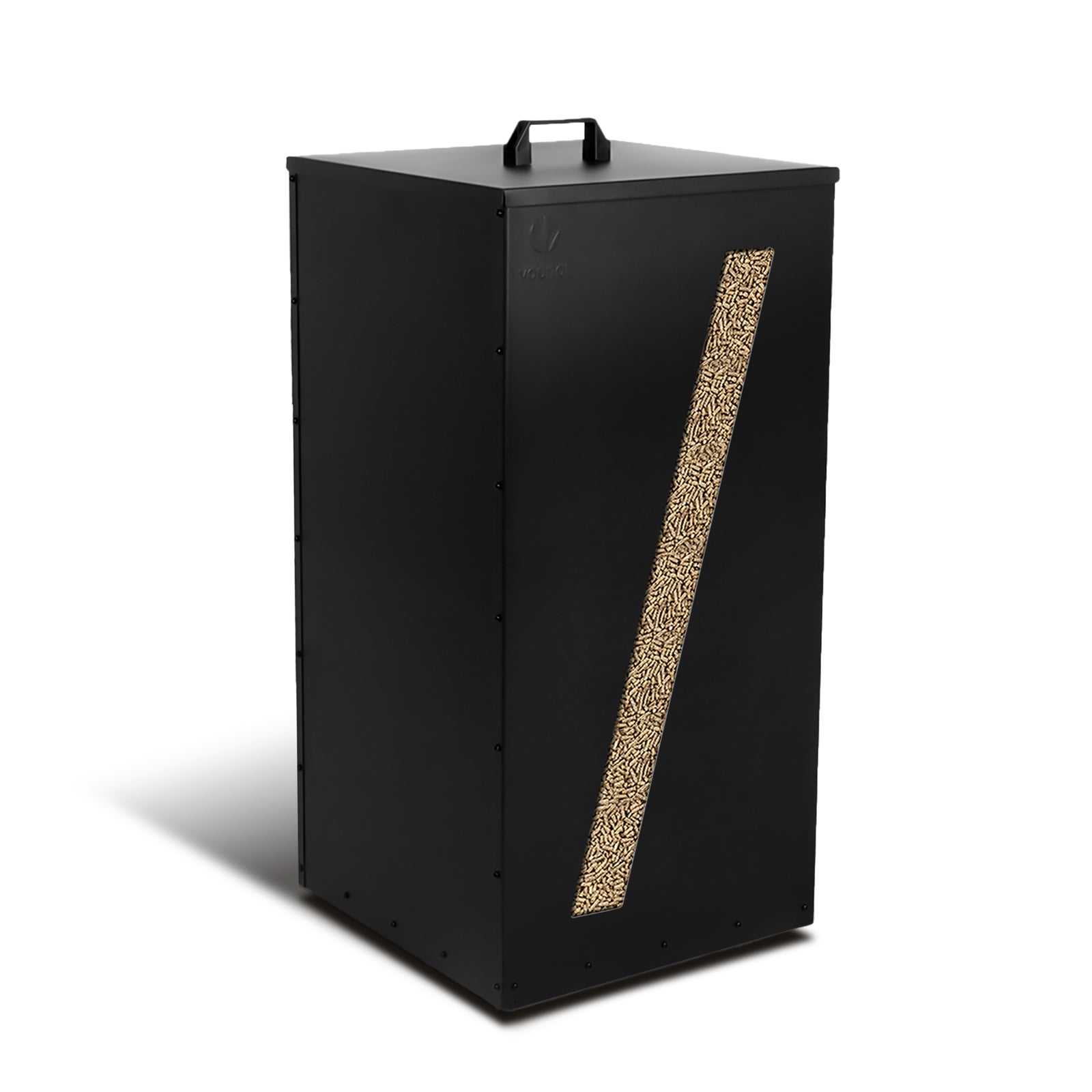 Vounot® Metall Pelletbehälter Mit Sichtfenster 36x36x76 Pelletbox Schwarz