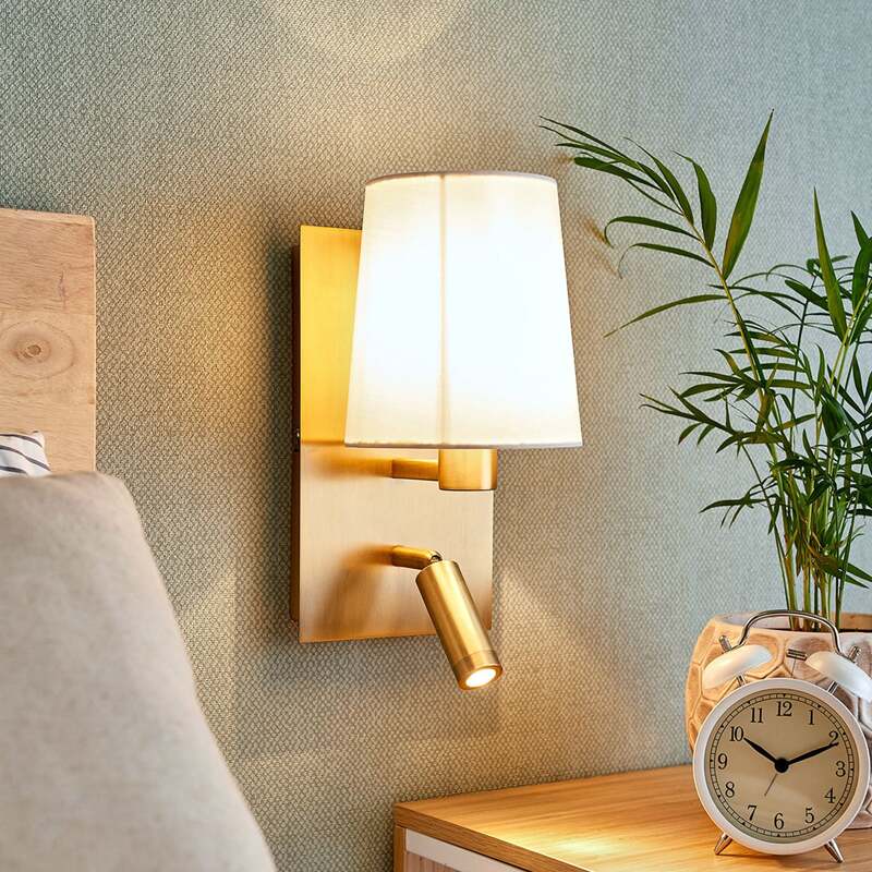 [neuwertig] B-ware Lindby Wandleuchte Aiden Led Wandlampe Leselicht Altmessing 30cm Warmweiß 3000k
