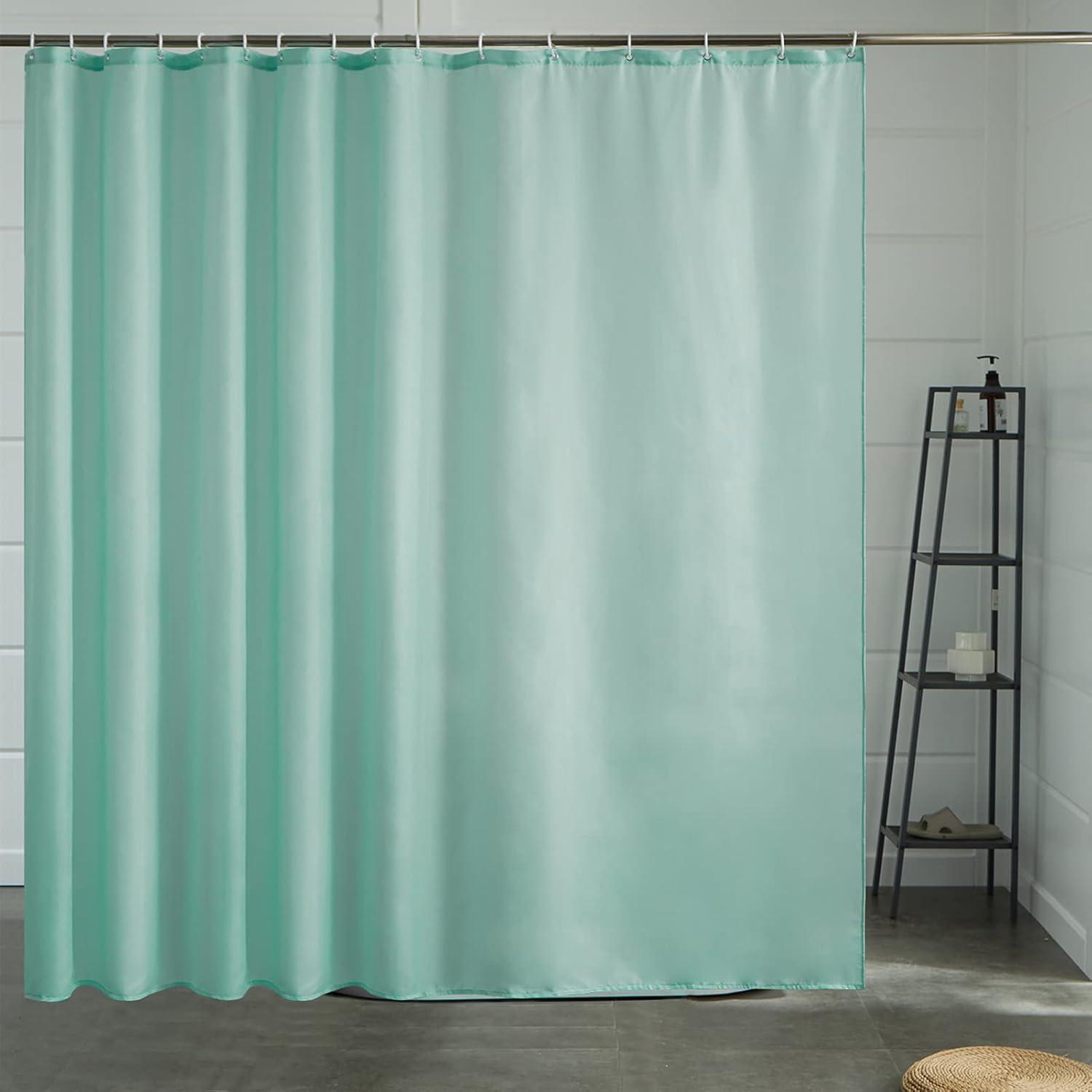 Duschvorhang Überlänge 240x180cm Minzgrün, Anti-schimmel, Waschbar, Mit 16 Haken