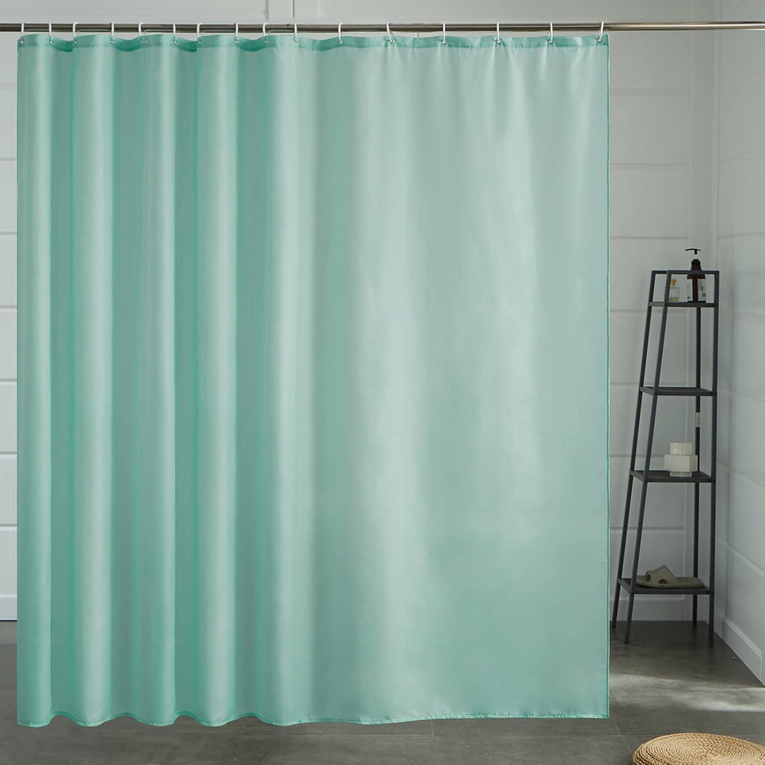 Duschvorhang Minzgrün, Antischimmel, Wasserdicht, Stoff, 244x200 Cm, Waschbar