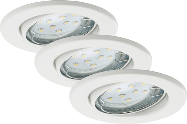 Brilo - Led Einbauleuchte 3er Set Schwenkbar Ip23 Gu10 Ø 8,6cm 3w Weiß Metall Ner