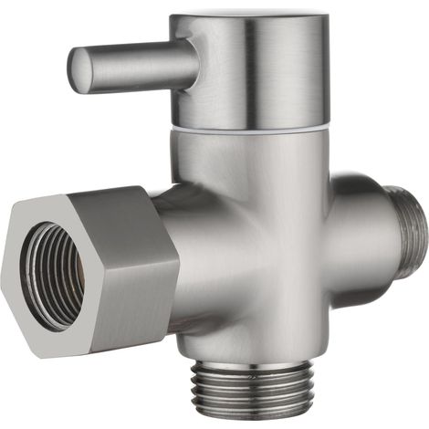 3-wege-umleiter, Messing-absperrventil 3/8”-12/17 Adapter Für Die Wasserleitung Der Toilette, Nickel