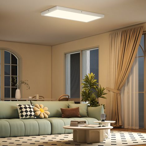 2er-set Schlanke, Minimalistische Led-deckenleuchten Mit Einstellbarer Farbtemperatur, Aus Stahl Und Kunststoff, 60 X 30 X 3,7 Cm, Weiß