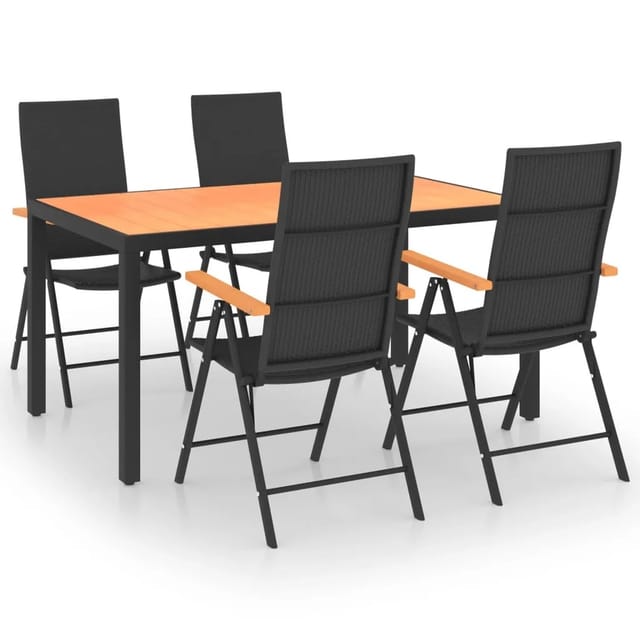 5-tlg. Garten-essgruppe Schwarz Und Braun Vidaxl