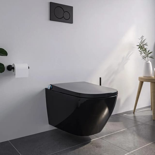 Dusch-wc Pro+ 1104 Schwarz Glänzend Spülrandlos Eckig Komplettanlage - Bernstein