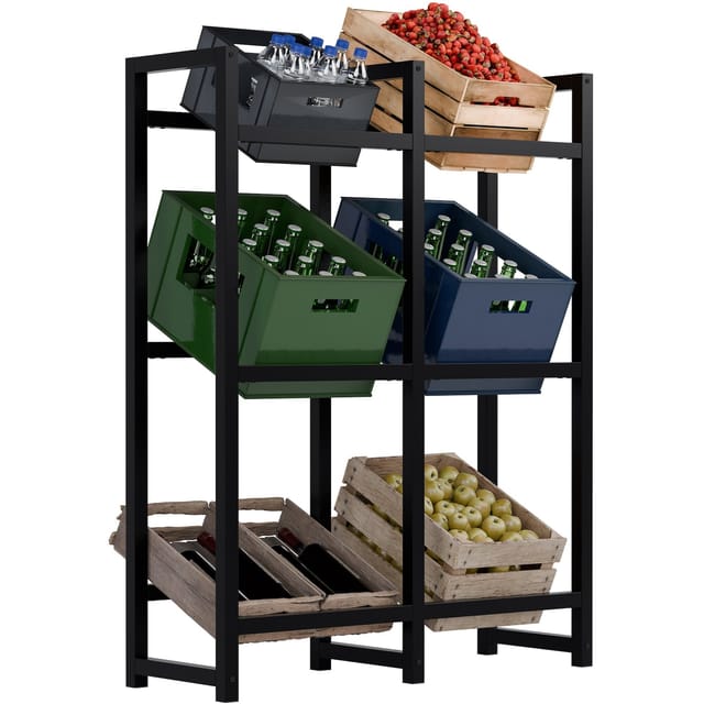 Clp - Getränkekistenständer Stack Schwarz 116x91x31 Cm