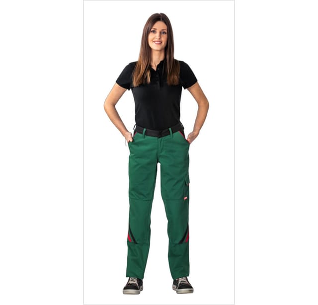 Planam Bundhose Highline Damen Gr. 38 Grün/schwarz/rot