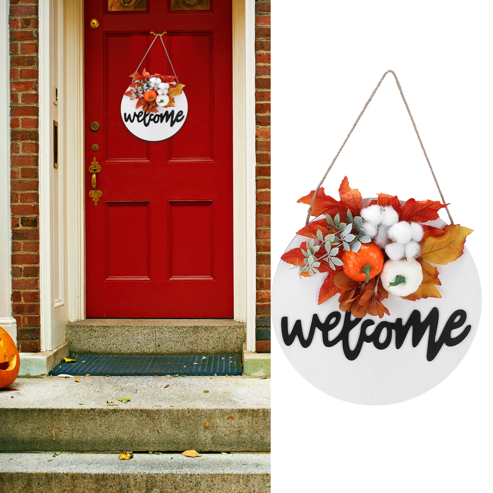 Halloween-dekorationen, Türschilder, Osterdekorationen, Verandaschmuck, Festliche Und Gruselige Atmosphäre, Außendekorationen, Ahornblätter, Baumwolle.