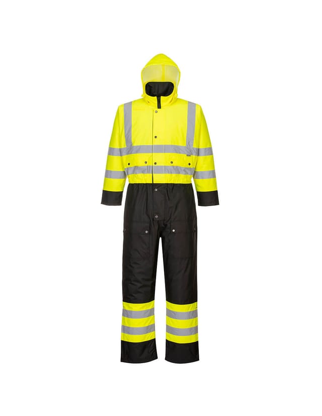 Hochsichtbare Gesteppte Overall Mit Kontrastfarben Farbe: Gelb/schwarz Größe 7xl - Portwest