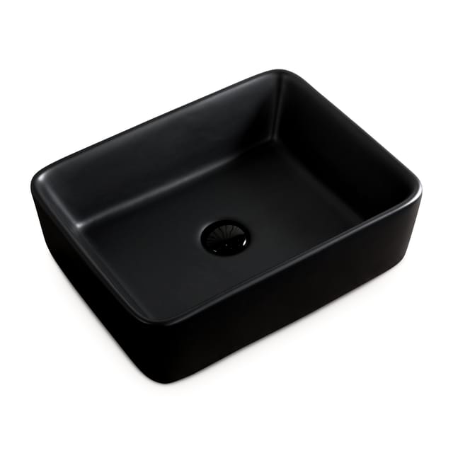 Aufsatz Keramik Waschbecken Soho Matt Schwarz 48 Cm