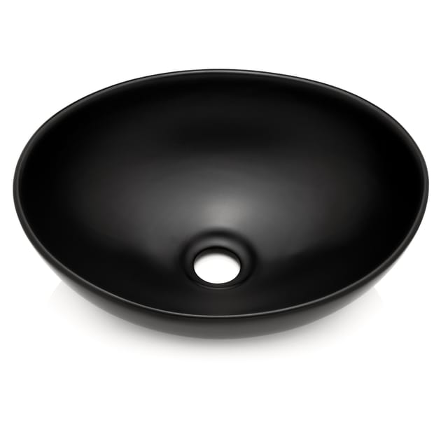 Stilform - Park Waschbecken In Schwarz Matt Aus Feinster Keramik Als Aufsatzwaschbecken Ohne Hahnloch 400 X 340 X 145 Mm