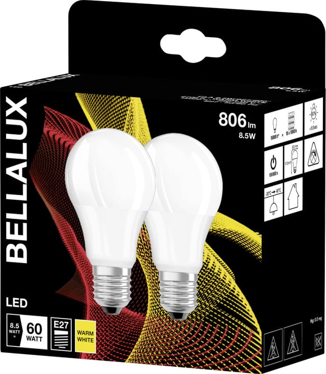 Bellalux - Led-lampe, Sockel: E27, Warm White, 2700 K, 8,50 W, Ersatz Für 60-w-glühbirne, Matt, St Clas A
