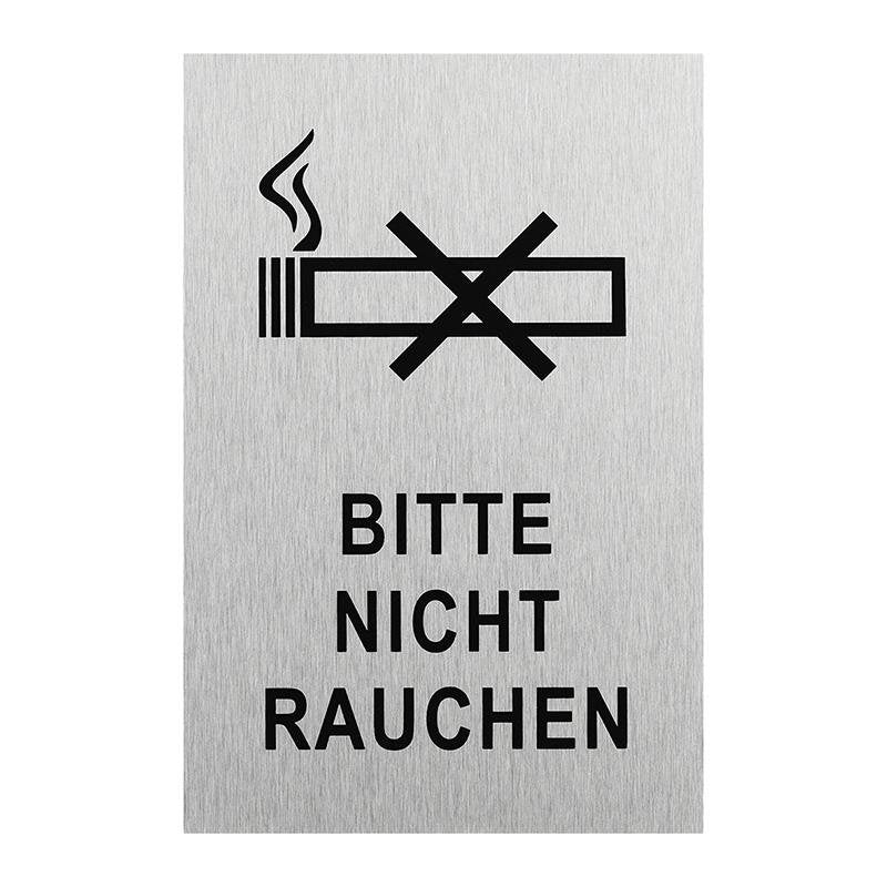 Aluminium T Rschild Bitte Nicht Rauchen 150x100mm
