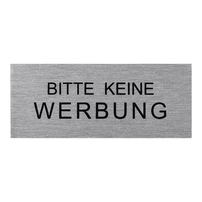 Aluminium T Rschild Bitte Keine Werbung 60x25mm
